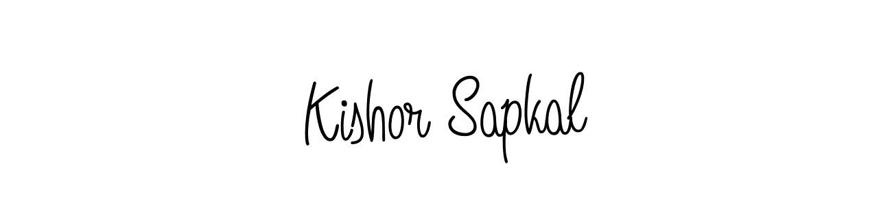 if you are searching for the best signature style for your name Kishor Sapkal. so please give up your signature search. here we have designed multiple signature styles  using Angelique-Rose-font-FFP. Kishor Sapkal signature style 5 images and pictures png