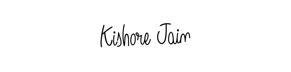 You should practise on your own different ways (Angelique-Rose-font-FFP) to write your name (Kishore Jain) in signature. don't let someone else do it for you. Kishore Jain signature style 5 images and pictures png