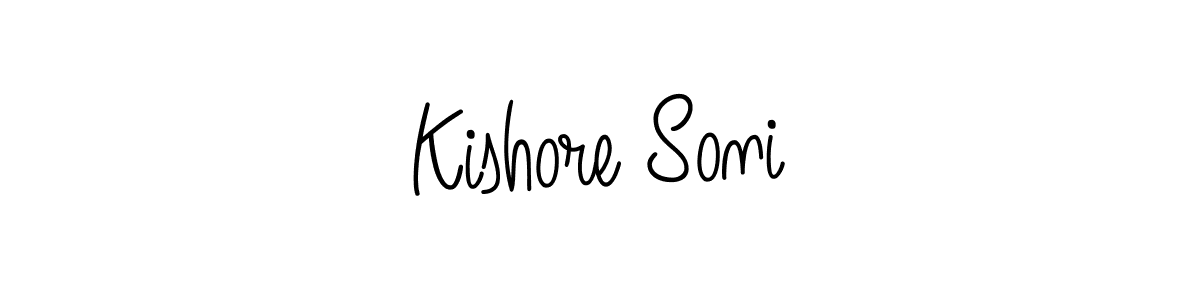 Make a beautiful signature design for name Kishore Soni. With this signature (Angelique-Rose-font-FFP) style, you can create a handwritten signature for free. Kishore Soni signature style 5 images and pictures png