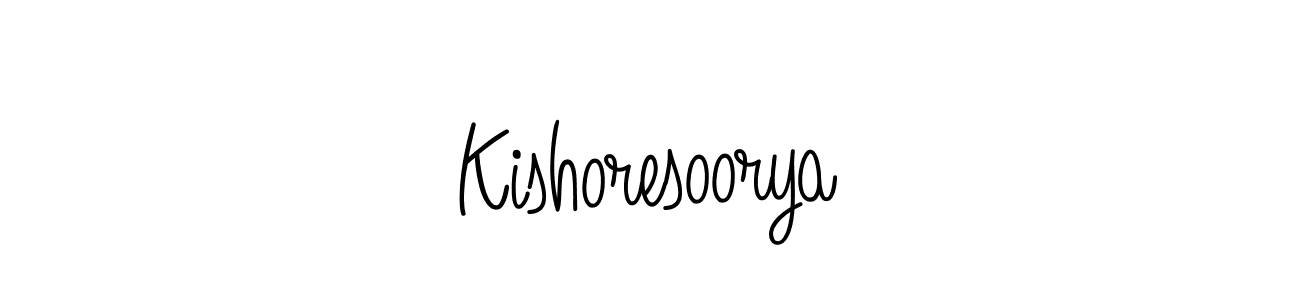 Make a beautiful signature design for name Kishoresoorya. With this signature (Angelique-Rose-font-FFP) style, you can create a handwritten signature for free. Kishoresoorya signature style 5 images and pictures png