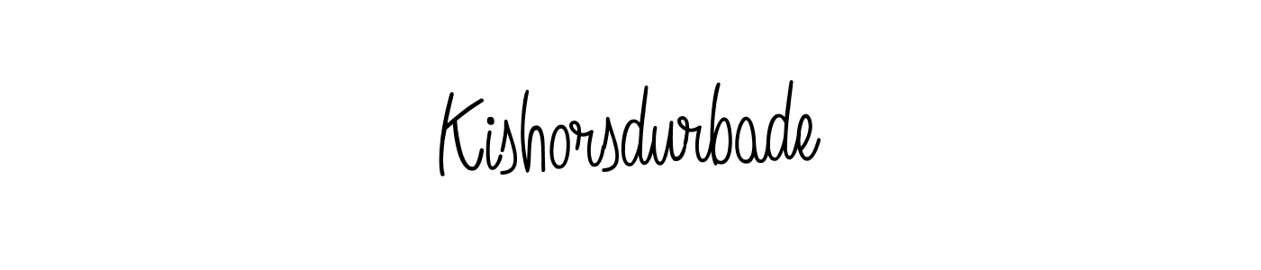 Kishorsdurbade stylish signature style. Best Handwritten Sign (Angelique-Rose-font-FFP) for my name. Handwritten Signature Collection Ideas for my name Kishorsdurbade. Kishorsdurbade signature style 5 images and pictures png