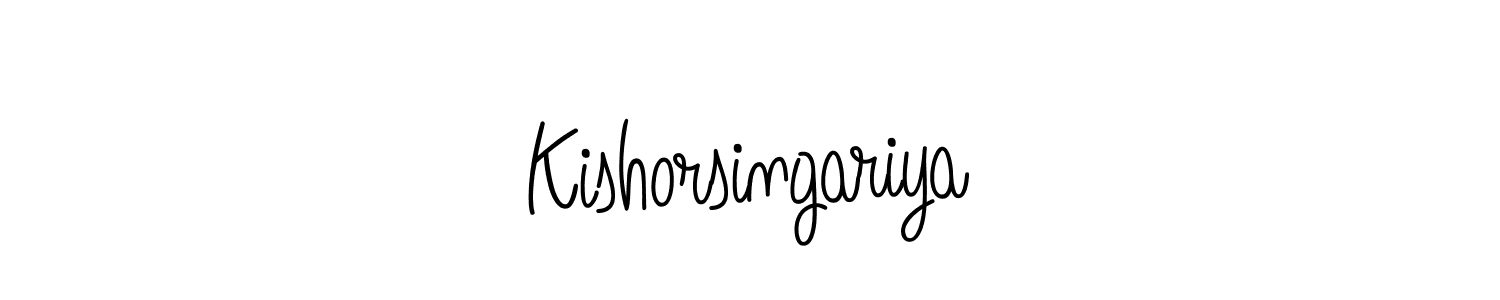 Make a beautiful signature design for name Kishorsingariya. With this signature (Angelique-Rose-font-FFP) style, you can create a handwritten signature for free. Kishorsingariya signature style 5 images and pictures png