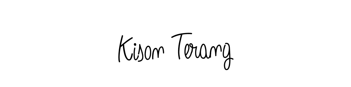 Use a signature maker to create a handwritten signature online. With this signature software, you can design (Angelique-Rose-font-FFP) your own signature for name Kison Terang. Kison Terang signature style 5 images and pictures png