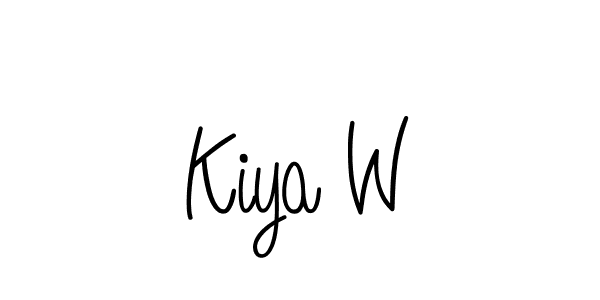 Also we have Kiya W name is the best signature style. Create professional handwritten signature collection using Angelique-Rose-font-FFP autograph style. Kiya W signature style 5 images and pictures png