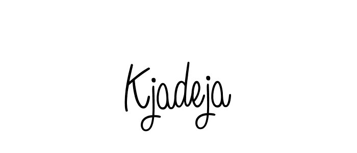 Use a signature maker to create a handwritten signature online. With this signature software, you can design (Angelique-Rose-font-FFP) your own signature for name Kjadeja. Kjadeja signature style 5 images and pictures png