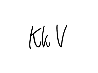 The best way (Angelique-Rose-font-FFP) to make a short signature is to pick only two or three words in your name. The name Kk V include a total of six letters. For converting this name. Kk V signature style 5 images and pictures png