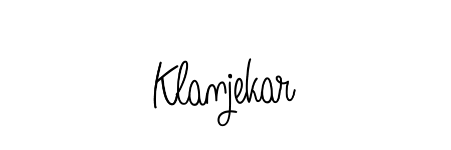 Make a beautiful signature design for name Klanjekar. With this signature (Angelique-Rose-font-FFP) style, you can create a handwritten signature for free. Klanjekar signature style 5 images and pictures png