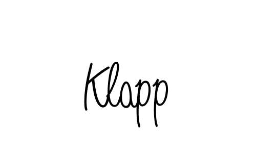 Make a beautiful signature design for name Klapp. With this signature (Angelique-Rose-font-FFP) style, you can create a handwritten signature for free. Klapp signature style 5 images and pictures png