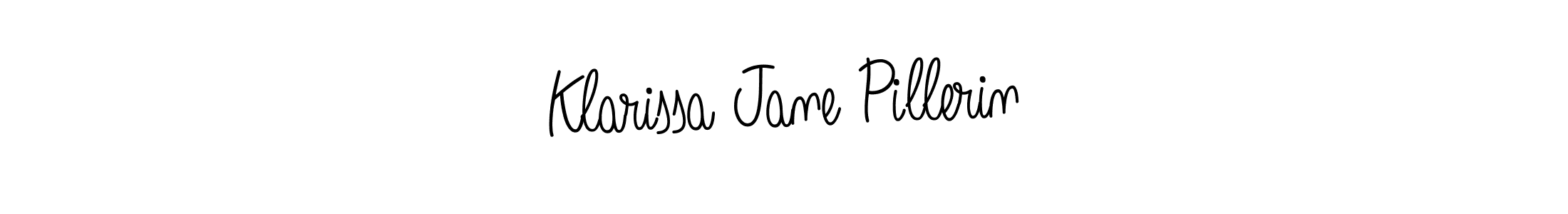 Use a signature maker to create a handwritten signature online. With this signature software, you can design (Angelique-Rose-font-FFP) your own signature for name Klarissa Jane Pillerin. Klarissa Jane Pillerin signature style 5 images and pictures png