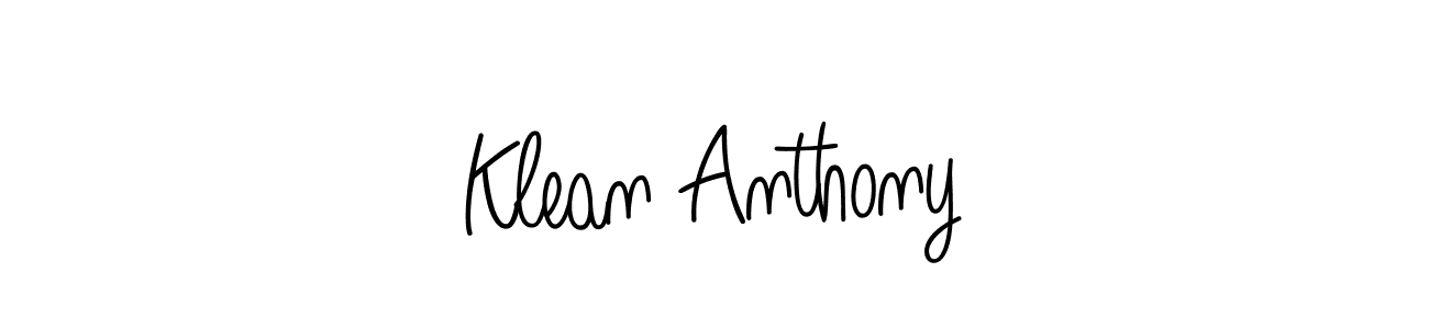 Use a signature maker to create a handwritten signature online. With this signature software, you can design (Angelique-Rose-font-FFP) your own signature for name Klean Anthony. Klean Anthony signature style 5 images and pictures png