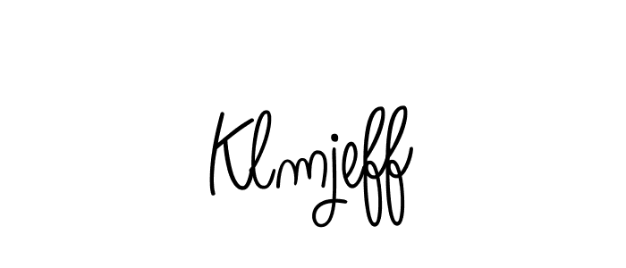 Make a beautiful signature design for name Klmjeff. With this signature (Angelique-Rose-font-FFP) style, you can create a handwritten signature for free. Klmjeff signature style 5 images and pictures png