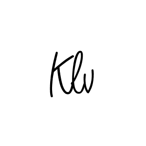 Klv stylish signature style. Best Handwritten Sign (Angelique-Rose-font-FFP) for my name. Handwritten Signature Collection Ideas for my name Klv. Klv signature style 5 images and pictures png
