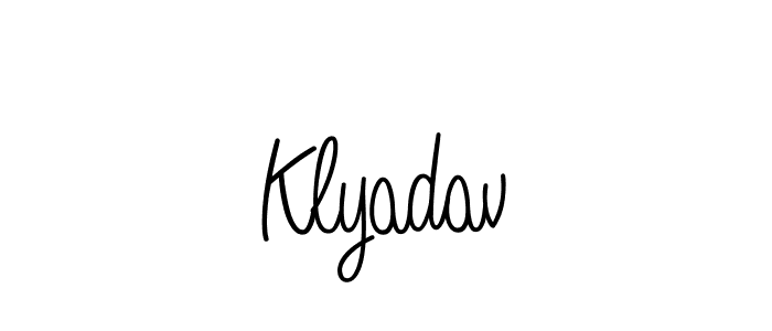 Make a beautiful signature design for name Klyadav. With this signature (Angelique-Rose-font-FFP) style, you can create a handwritten signature for free. Klyadav signature style 5 images and pictures png