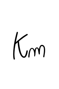 Use a signature maker to create a handwritten signature online. With this signature software, you can design (Angelique-Rose-font-FFP) your own signature for name Km. Km signature style 5 images and pictures png