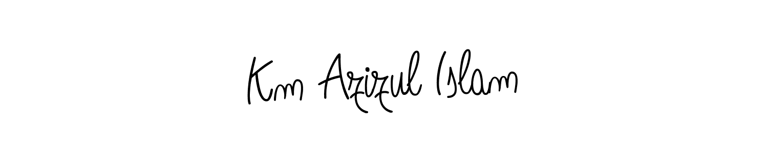 How to make Km Azizul Islam signature? Angelique-Rose-font-FFP is a professional autograph style. Create handwritten signature for Km Azizul Islam name. Km Azizul Islam signature style 5 images and pictures png