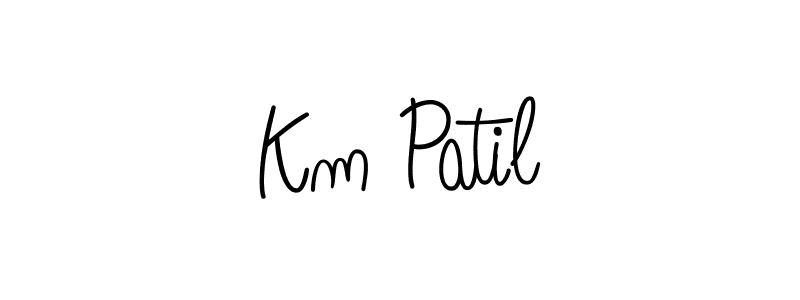 Make a beautiful signature design for name Km Patil. With this signature (Angelique-Rose-font-FFP) style, you can create a handwritten signature for free. Km Patil signature style 5 images and pictures png