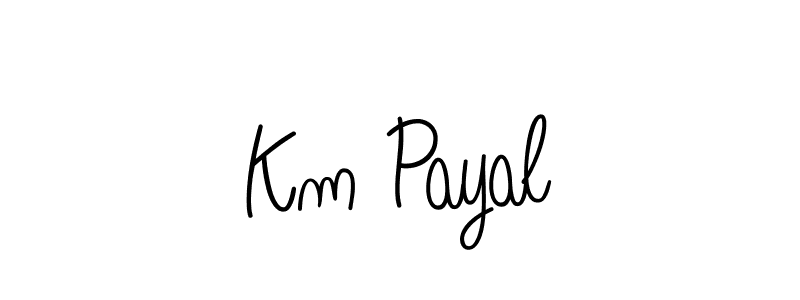 How to make Km Payal name signature. Use Angelique-Rose-font-FFP style for creating short signs online. This is the latest handwritten sign. Km Payal signature style 5 images and pictures png