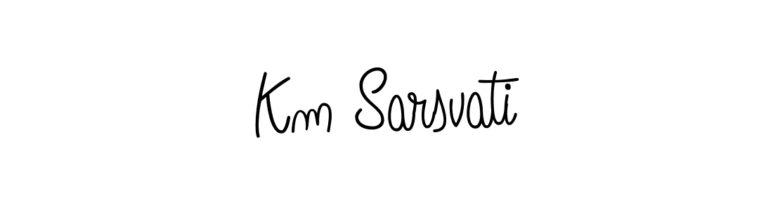 Also we have Km Sarsvati name is the best signature style. Create professional handwritten signature collection using Angelique-Rose-font-FFP autograph style. Km Sarsvati signature style 5 images and pictures png