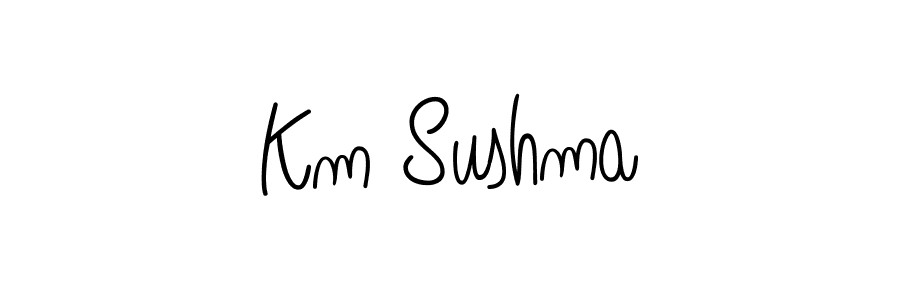 Use a signature maker to create a handwritten signature online. With this signature software, you can design (Angelique-Rose-font-FFP) your own signature for name Km Sushma. Km Sushma signature style 5 images and pictures png