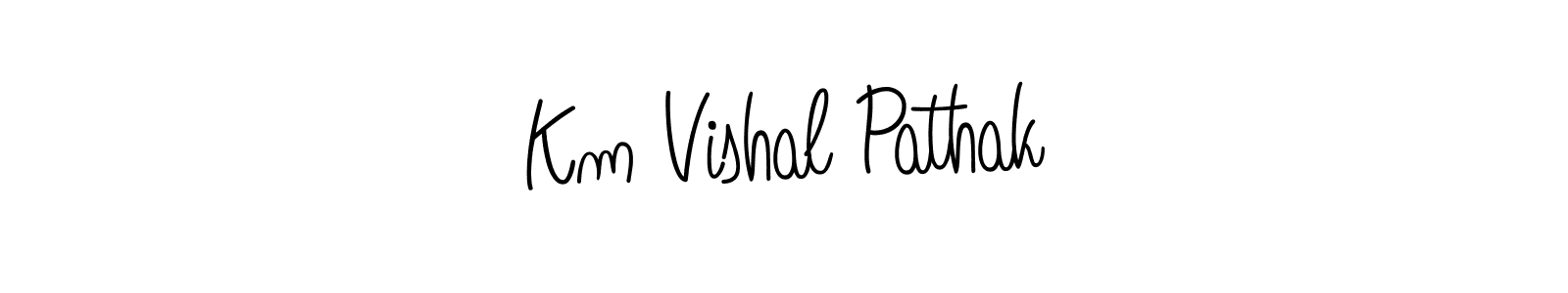 Use a signature maker to create a handwritten signature online. With this signature software, you can design (Angelique-Rose-font-FFP) your own signature for name Km Vishal Pathak. Km Vishal Pathak signature style 5 images and pictures png