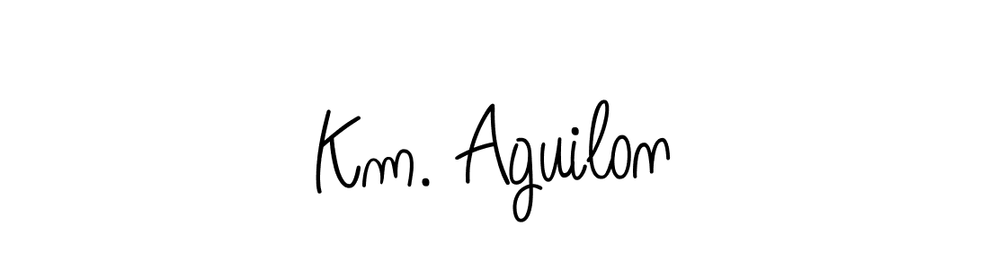 Also You can easily find your signature by using the search form. We will create Km. Aguilon name handwritten signature images for you free of cost using Angelique-Rose-font-FFP sign style. Km. Aguilon signature style 5 images and pictures png