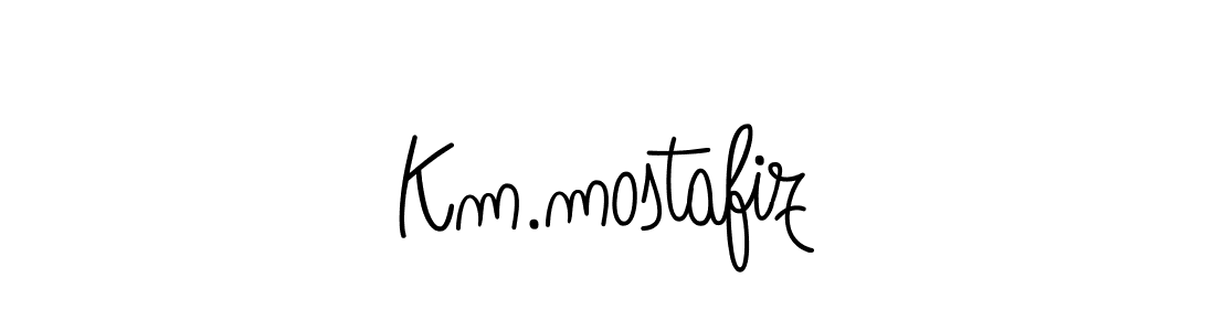 How to make Km.mostafiz name signature. Use Angelique-Rose-font-FFP style for creating short signs online. This is the latest handwritten sign. Km.mostafiz signature style 5 images and pictures png