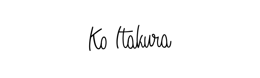 How to make Ko Itakura name signature. Use Angelique-Rose-font-FFP style for creating short signs online. This is the latest handwritten sign. Ko Itakura signature style 5 images and pictures png