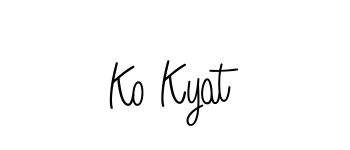 Make a beautiful signature design for name Ko Kyat. With this signature (Angelique-Rose-font-FFP) style, you can create a handwritten signature for free. Ko Kyat signature style 5 images and pictures png