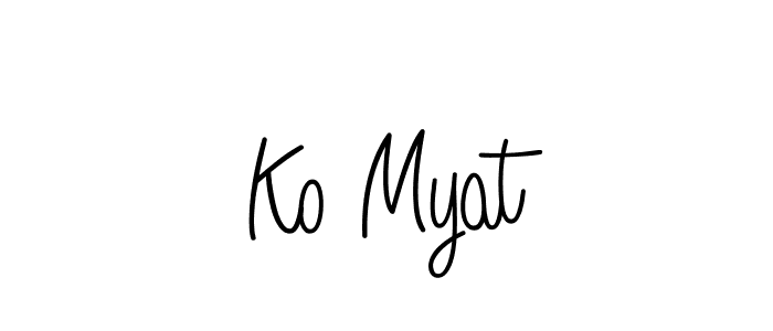 Ko Myat stylish signature style. Best Handwritten Sign (Angelique-Rose-font-FFP) for my name. Handwritten Signature Collection Ideas for my name Ko Myat. Ko Myat signature style 5 images and pictures png