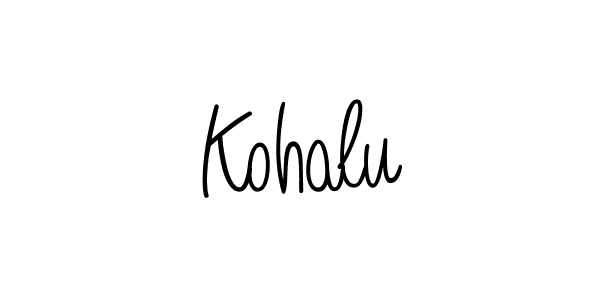 Use a signature maker to create a handwritten signature online. With this signature software, you can design (Angelique-Rose-font-FFP) your own signature for name Kohalu. Kohalu signature style 5 images and pictures png