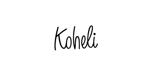 Make a beautiful signature design for name Koheli. With this signature (Angelique-Rose-font-FFP) style, you can create a handwritten signature for free. Koheli signature style 5 images and pictures png