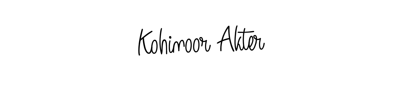 Make a beautiful signature design for name Kohinoor Akter. With this signature (Angelique-Rose-font-FFP) style, you can create a handwritten signature for free. Kohinoor Akter signature style 5 images and pictures png