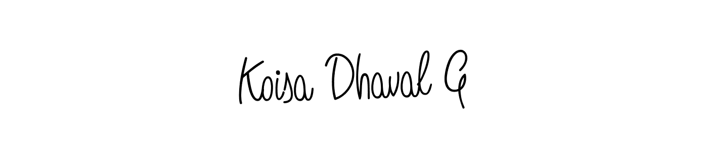 The best way (Angelique-Rose-font-FFP) to make a short signature is to pick only two or three words in your name. The name Koisa Dhaval G include a total of six letters. For converting this name. Koisa Dhaval G signature style 5 images and pictures png