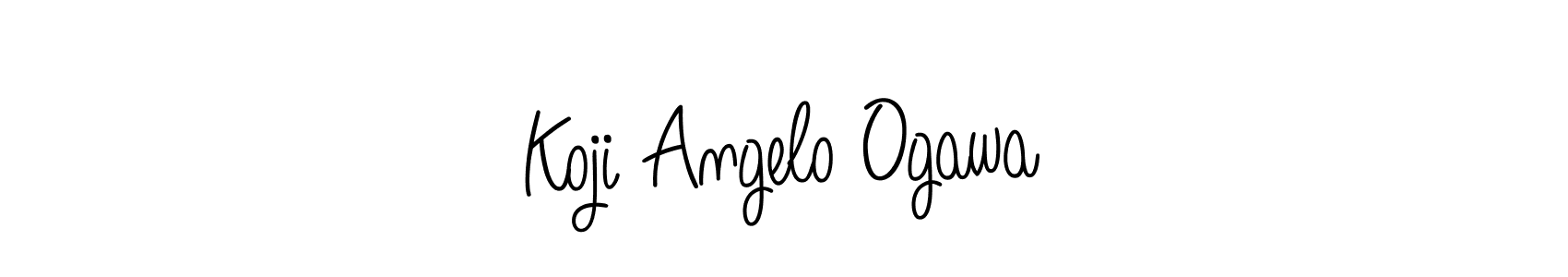 Make a beautiful signature design for name Koji Angelo Ogawa. With this signature (Angelique-Rose-font-FFP) style, you can create a handwritten signature for free. Koji Angelo Ogawa signature style 5 images and pictures png
