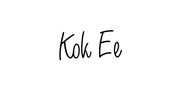 Design your own signature with our free online signature maker. With this signature software, you can create a handwritten (Angelique-Rose-font-FFP) signature for name Kok Ee. Kok Ee signature style 5 images and pictures png