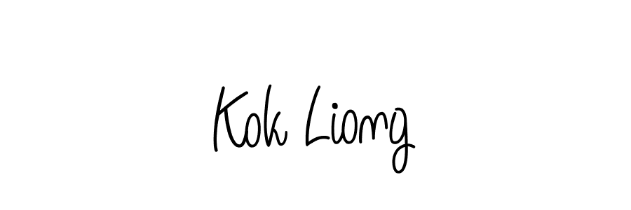 Use a signature maker to create a handwritten signature online. With this signature software, you can design (Angelique-Rose-font-FFP) your own signature for name Kok Liong. Kok Liong signature style 5 images and pictures png