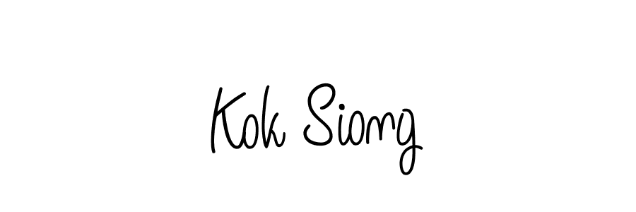 Kok Siong stylish signature style. Best Handwritten Sign (Angelique-Rose-font-FFP) for my name. Handwritten Signature Collection Ideas for my name Kok Siong. Kok Siong signature style 5 images and pictures png