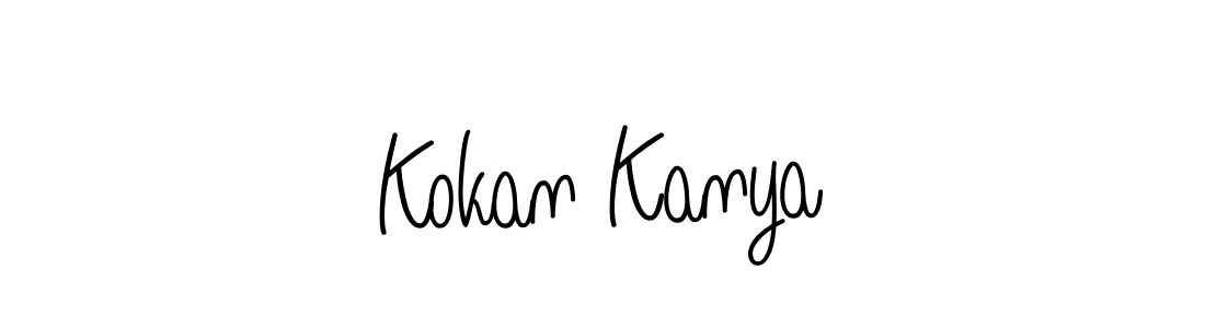 Kokan Kanya stylish signature style. Best Handwritten Sign (Angelique-Rose-font-FFP) for my name. Handwritten Signature Collection Ideas for my name Kokan Kanya. Kokan Kanya signature style 5 images and pictures png