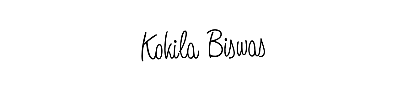 Kokila Biswas stylish signature style. Best Handwritten Sign (Angelique-Rose-font-FFP) for my name. Handwritten Signature Collection Ideas for my name Kokila Biswas. Kokila Biswas signature style 5 images and pictures png