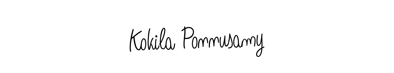 How to make Kokila Ponnusamy name signature. Use Angelique-Rose-font-FFP style for creating short signs online. This is the latest handwritten sign. Kokila Ponnusamy signature style 5 images and pictures png