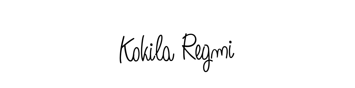 Design your own signature with our free online signature maker. With this signature software, you can create a handwritten (Angelique-Rose-font-FFP) signature for name Kokila Regmi. Kokila Regmi signature style 5 images and pictures png