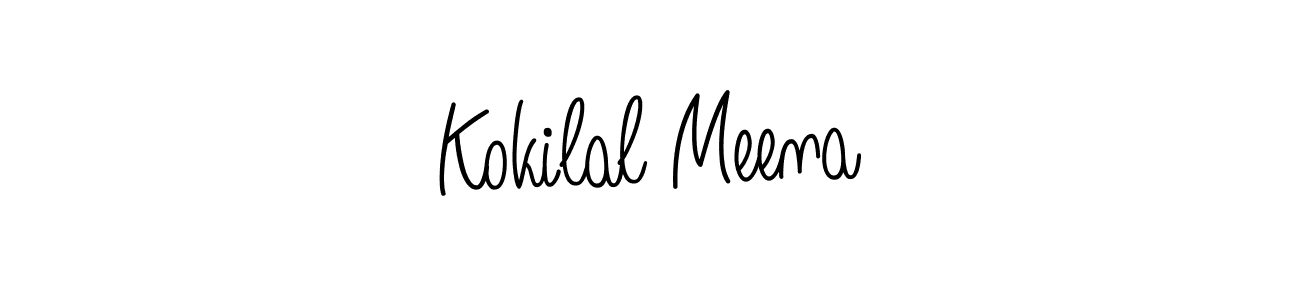 You should practise on your own different ways (Angelique-Rose-font-FFP) to write your name (Kokilal Meena) in signature. don't let someone else do it for you. Kokilal Meena signature style 5 images and pictures png