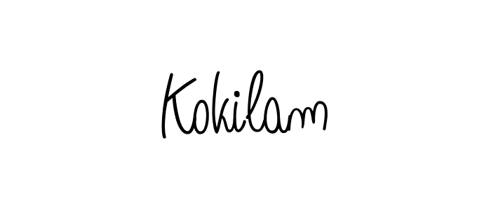 How to Draw Kokilam signature style? Angelique-Rose-font-FFP is a latest design signature styles for name Kokilam. Kokilam signature style 5 images and pictures png