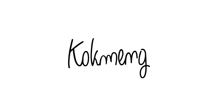 Design your own signature with our free online signature maker. With this signature software, you can create a handwritten (Angelique-Rose-font-FFP) signature for name Kokmeng. Kokmeng signature style 5 images and pictures png