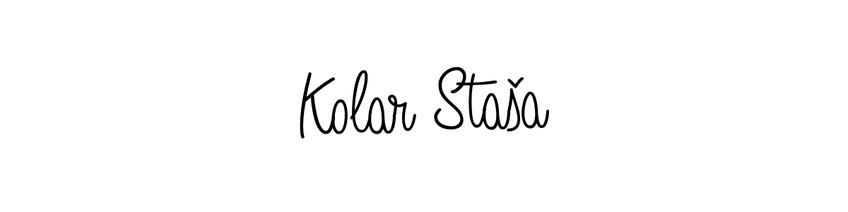 You should practise on your own different ways (Angelique-Rose-font-FFP) to write your name (Kolar Staša) in signature. don't let someone else do it for you. Kolar Staša signature style 5 images and pictures png
