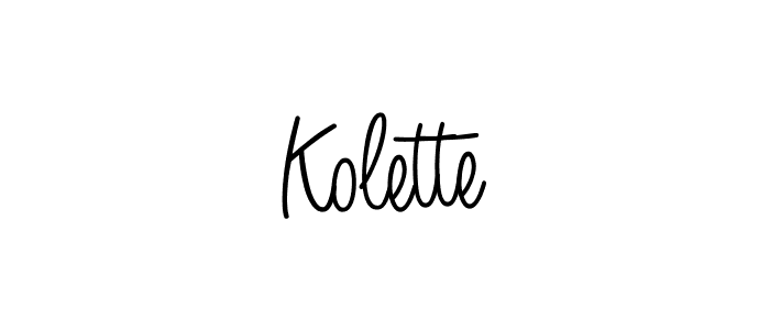 You should practise on your own different ways (Angelique-Rose-font-FFP) to write your name (Kolette) in signature. don't let someone else do it for you. Kolette signature style 5 images and pictures png
