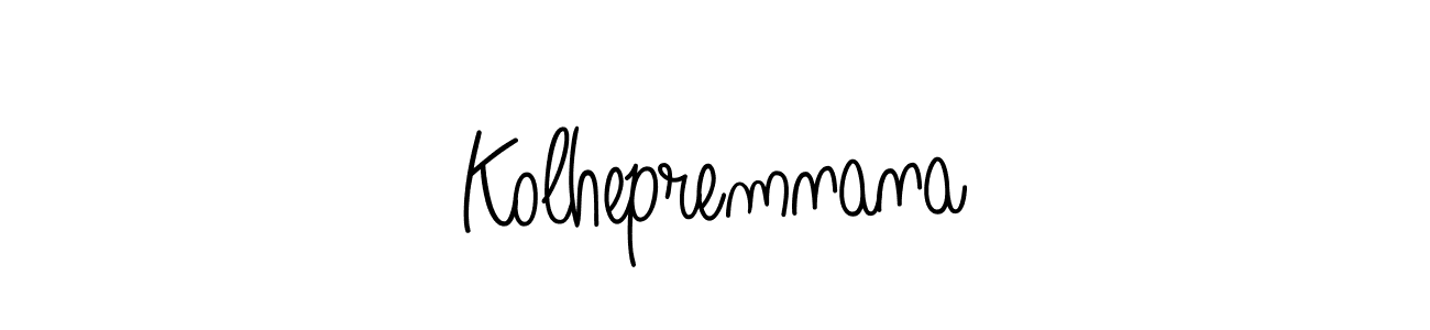 The best way (Angelique-Rose-font-FFP) to make a short signature is to pick only two or three words in your name. The name Kolhepremnana include a total of six letters. For converting this name. Kolhepremnana signature style 5 images and pictures png