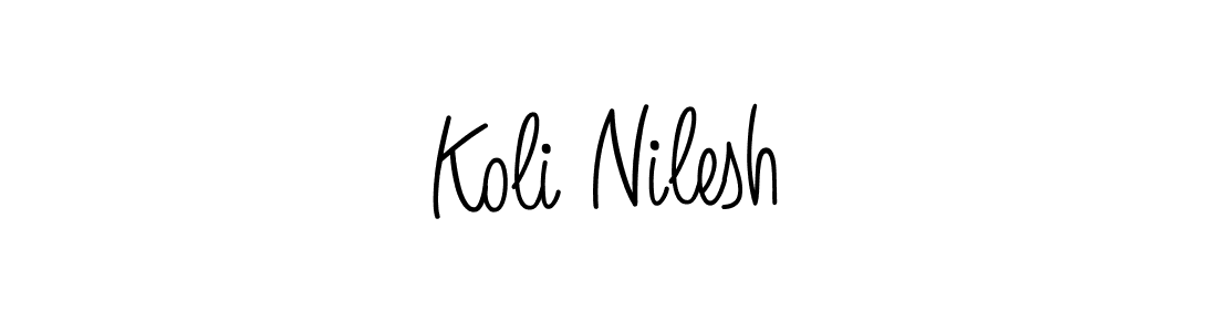 The best way (Angelique-Rose-font-FFP) to make a short signature is to pick only two or three words in your name. The name Koli Nilesh include a total of six letters. For converting this name. Koli Nilesh signature style 5 images and pictures png