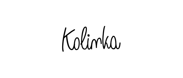 Use a signature maker to create a handwritten signature online. With this signature software, you can design (Angelique-Rose-font-FFP) your own signature for name Kolinka. Kolinka signature style 5 images and pictures png