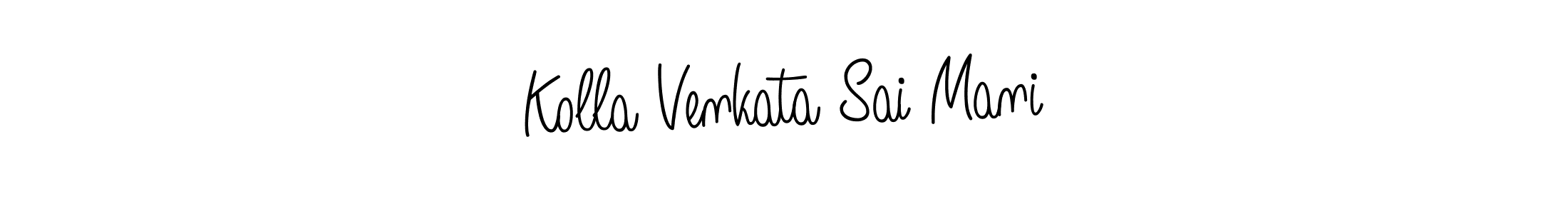 The best way (Angelique-Rose-font-FFP) to make a short signature is to pick only two or three words in your name. The name Kolla Venkata Sai Mani include a total of six letters. For converting this name. Kolla Venkata Sai Mani signature style 5 images and pictures png